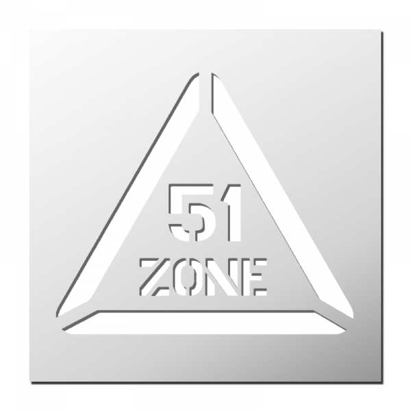 Pochoir Attention Zone 51