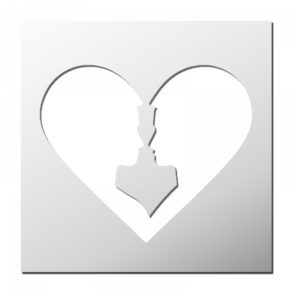 Pochoir Coeur Visages