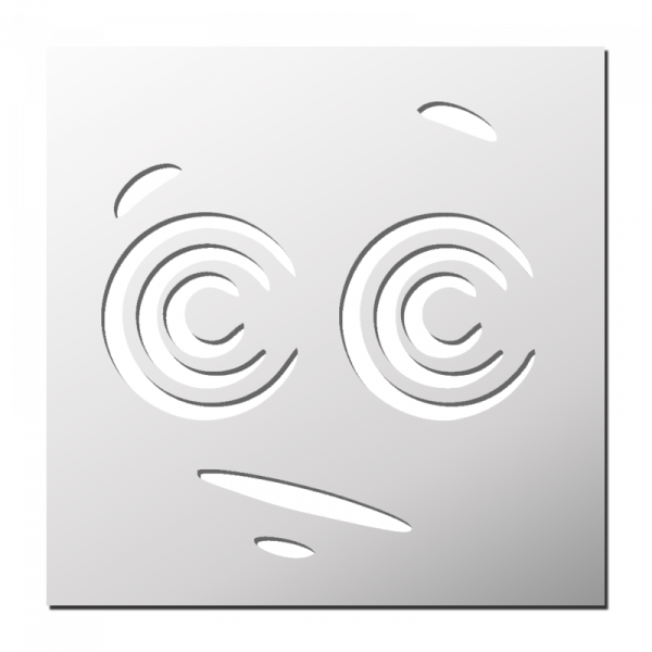 Pochoir Emoticône Visage Yeux Spirales