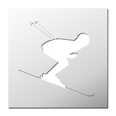 Pochoir Ski Alpin