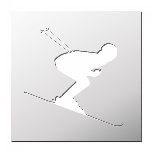 Pochoir Ski Alpin
