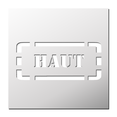 Pochoir Marquage Caisse Transport HAUT ↑