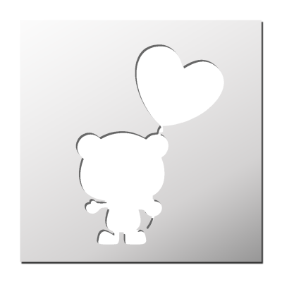 Pochoir Ourson Coeur