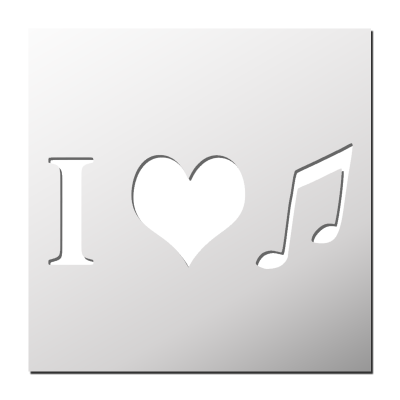 Pochoir J’aime la Musique