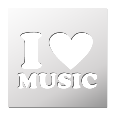 Pochoir I LOVE MUSIC