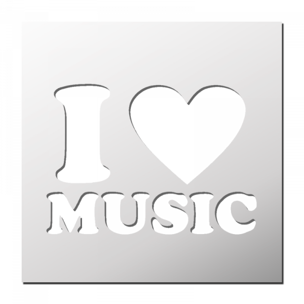 Pochoir I LOVE MUSIC