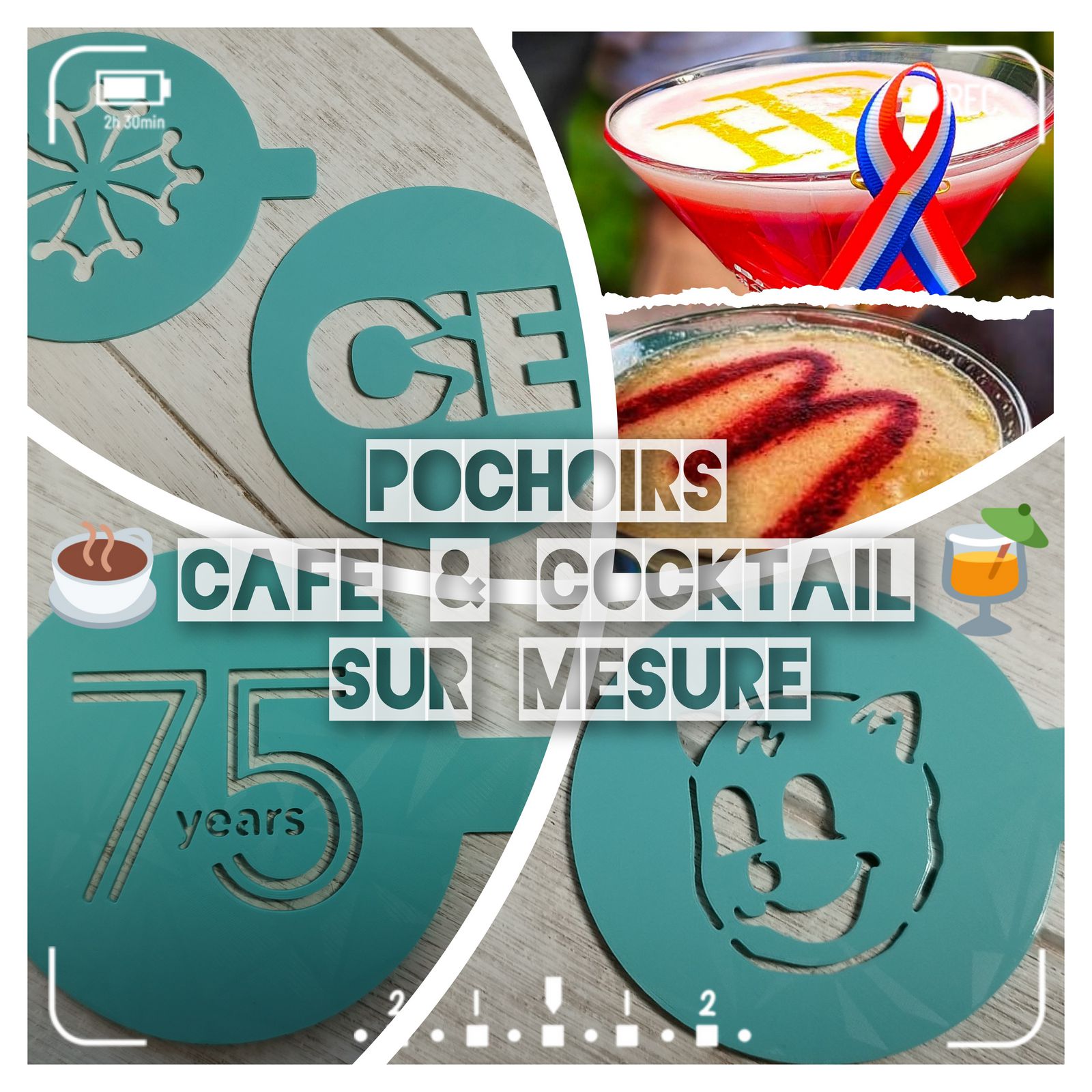Commander votre pochoir Café ☕ ou Cocktail 🍹sur mesure