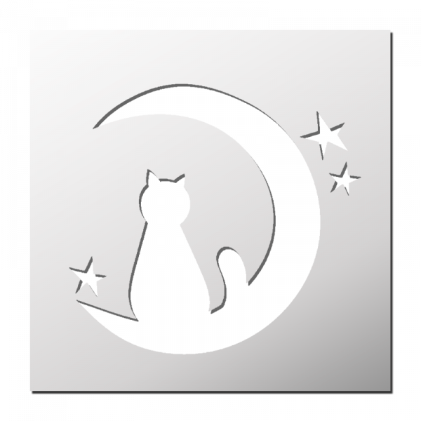 Pochoir Chat Croissant de Lune