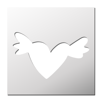 Pochoir Coeur ailé