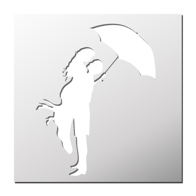 Pochoir Couple sous un parapluie