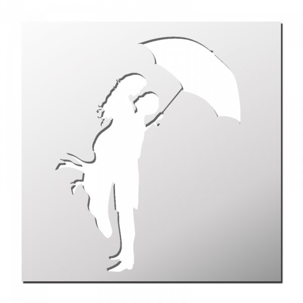 Pochoir Couple sous un parapluie