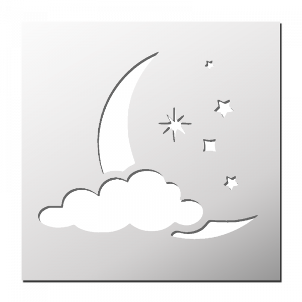Pochoir Lune Nuage Etoiles