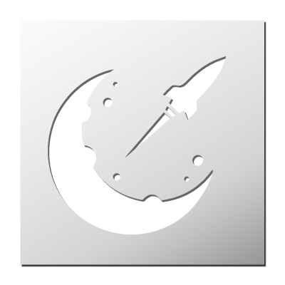 Pochoir Fusée Lune