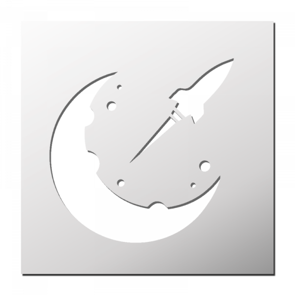 Pochoir Fusée Lune