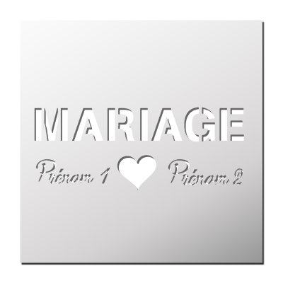 Pochoir Mariage Prénoms personnalisables