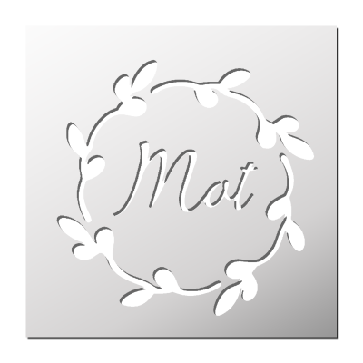 Pochoir Cadre Floral avec mot personnalisé