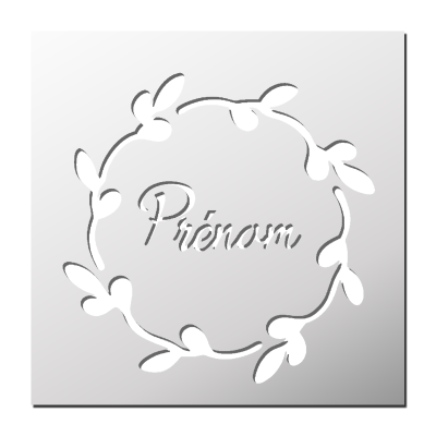 Pochoir Cadre Floral avec prénom personnalisé