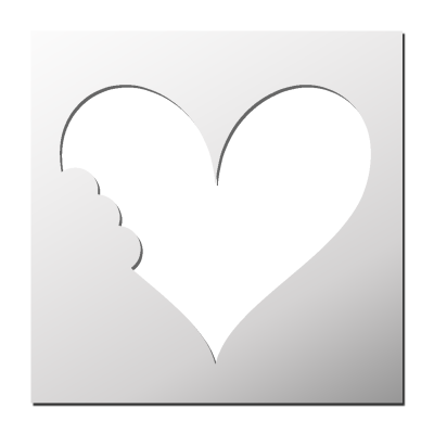 Pochoir Coeur croqué