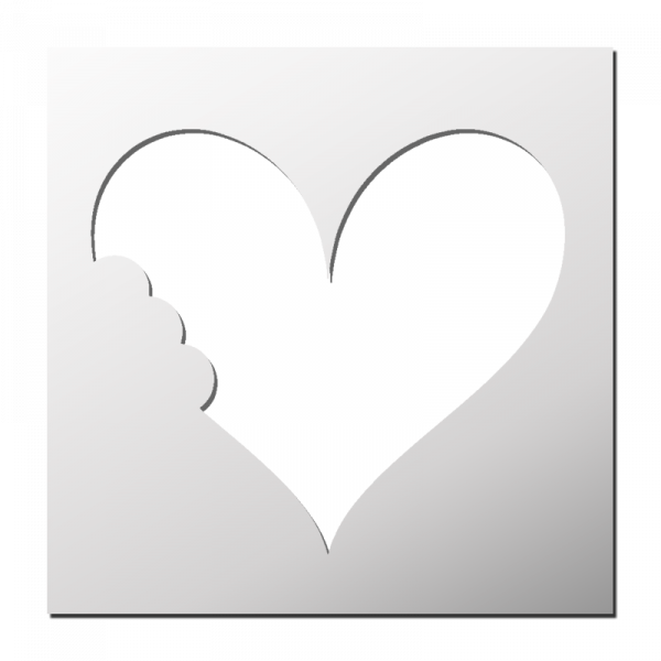 Pochoir Coeur croqué