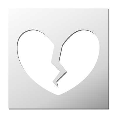 Pochoir Coeur fissuré