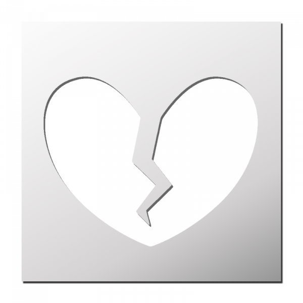 Pochoir Coeur fissuré