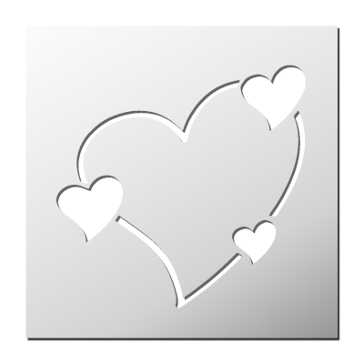 Pochoir Coeurs