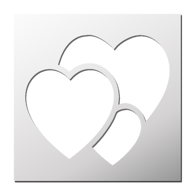 Pochoir Coeurs