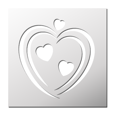 Pochoir Coeurs