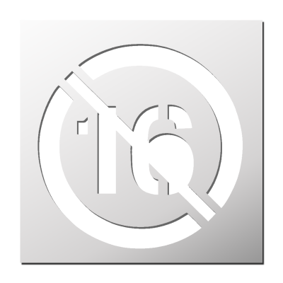 Pochoir Interdiction Moins de 16 ans