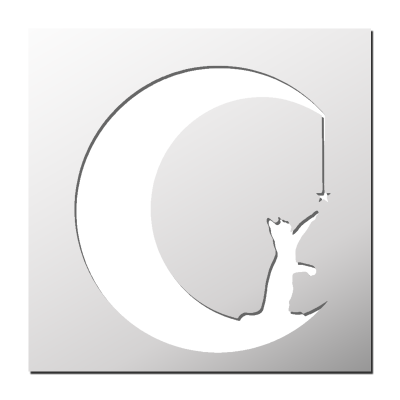 Pochoir Lune Chat Etoile