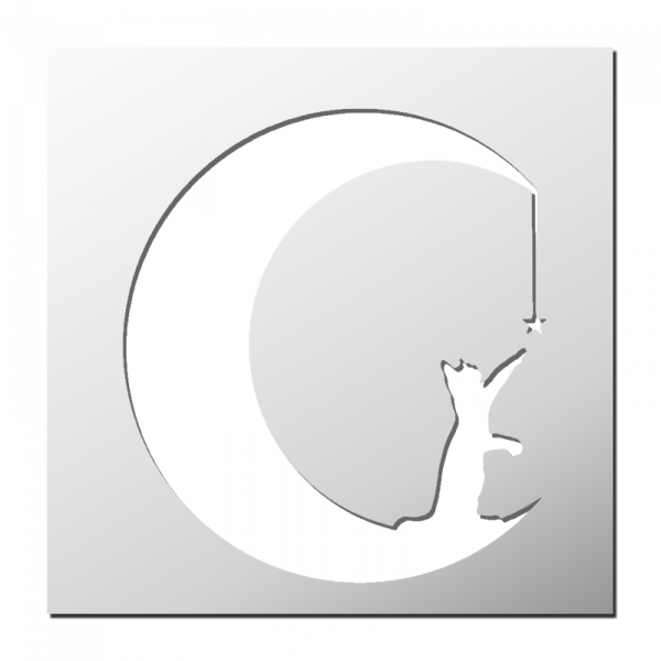 Pochoir Lune Chat Etoile