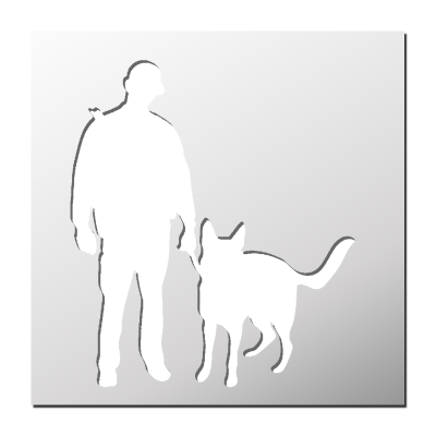 Pochoir Maître-chien