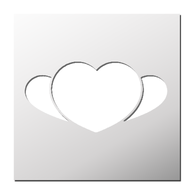 Pochoir 3 Coeurs