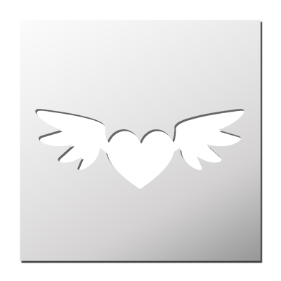 Pochoir Coeur Ailé