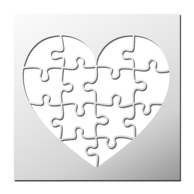 Pochoir Coeur Puzzle