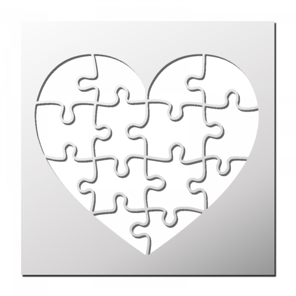 Pochoir Coeur Puzzle