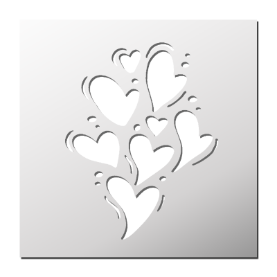 Pochoir Coeurs