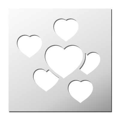Pochoir Coeurs