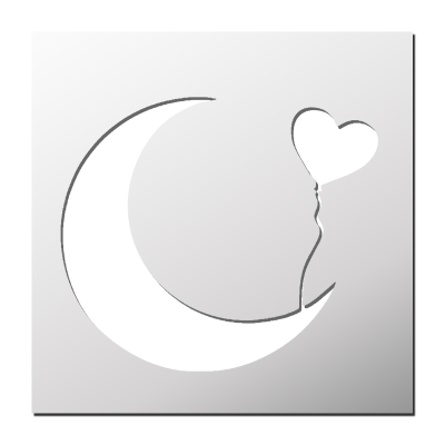 Pochoir Lune Coeur