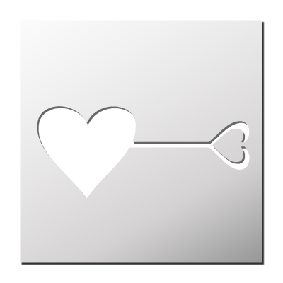Pochoir Coeur Clé