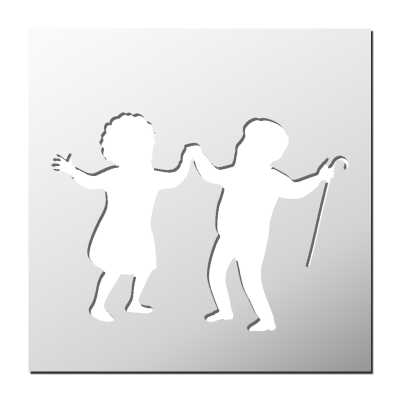 Pochoir Couples Personnages Agées
