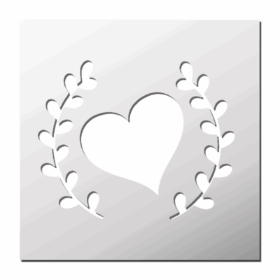 Pochoir Coeur Ornement