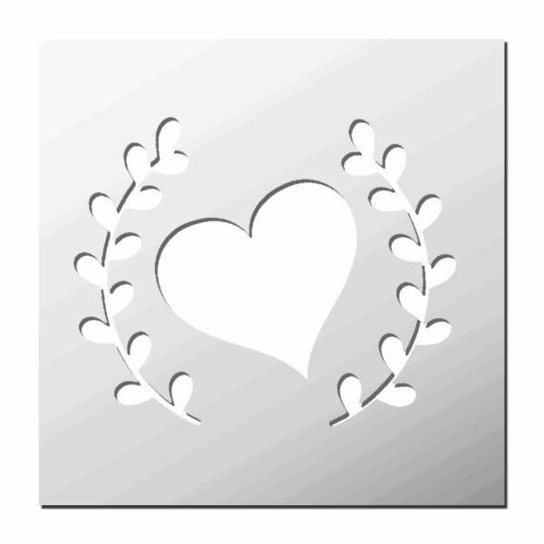 Pochoir Coeur Ornement