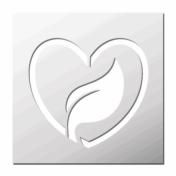 Pochoir Feuille Coeur