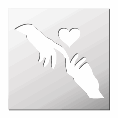 Pochoir Amour Mains Coeur