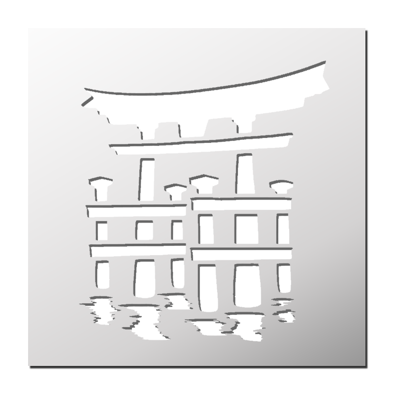 Pochoir Temple Japonais Pochoir Temple Japonais