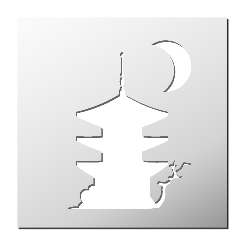 Pochoir Temple Japon Pochoir Temple Japon