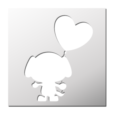 Pochoir Chien Coeur