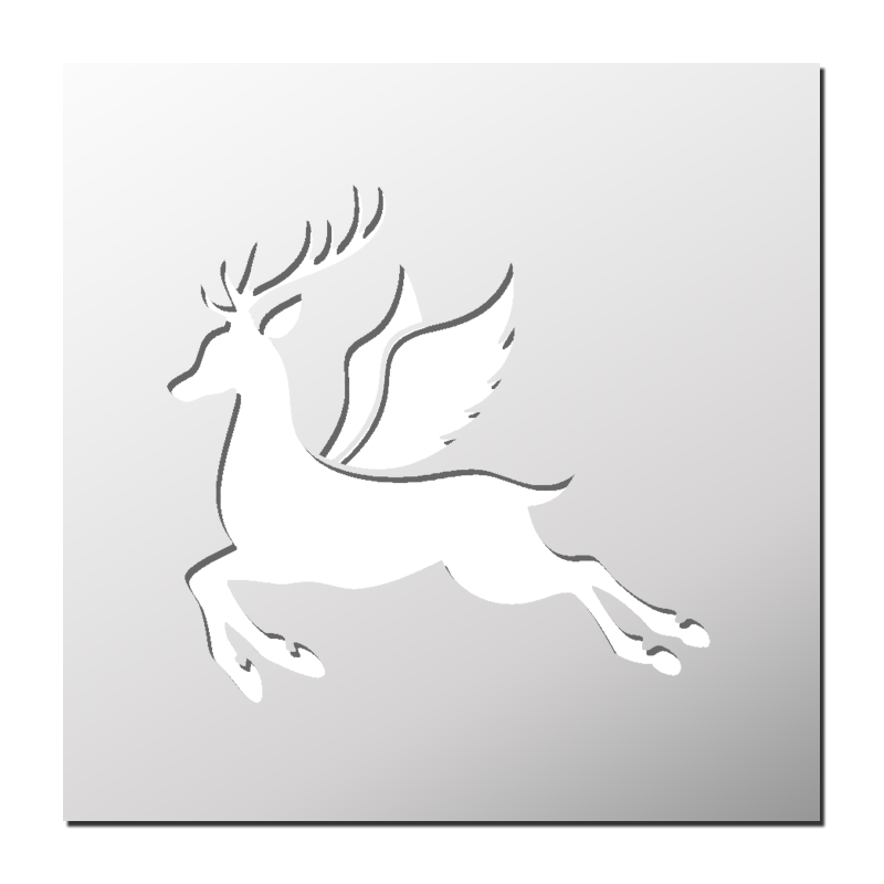 Pochoir Renne ailé Pochoir Renne ailé