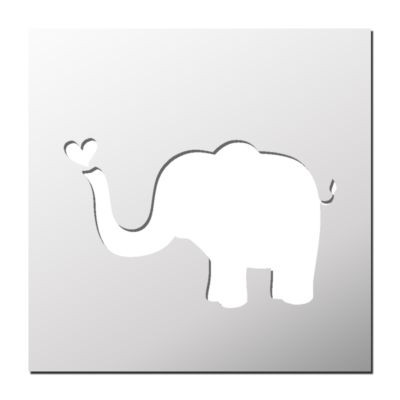 Pochoir Elephant Coeur
